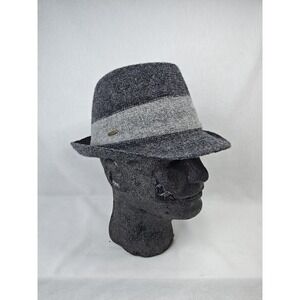 Adora‎ Men's Hat Dark Gray 100% Poly Wool Fedora Hat Soft Knit Woven Adjustable